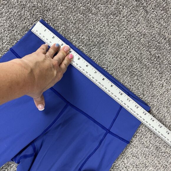 Lululemon Leggings Women Six Fast Free Crop II Nulux 19 Running Activewear Blue - Picture 7 of 10